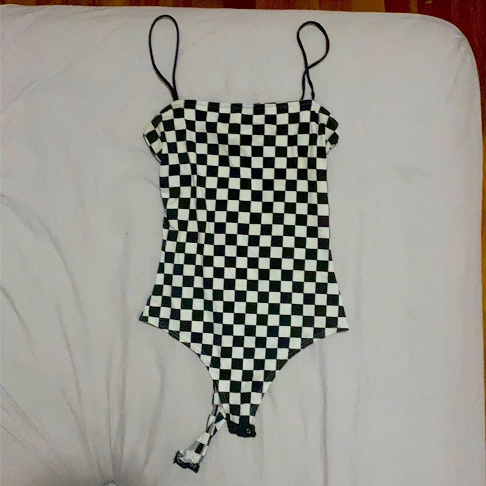 Checkerboard bodysuit